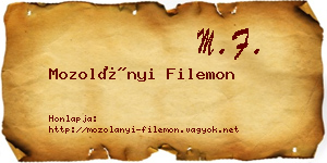 Mozolányi Filemon névjegykártya